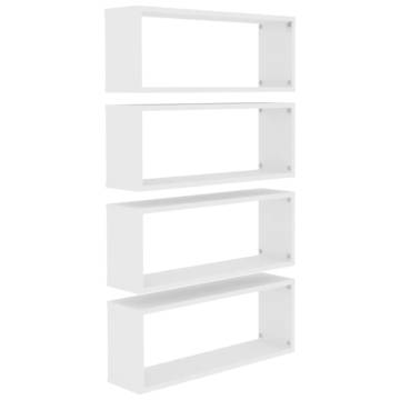 Wall Cube Shelf 4 pcs White 60x15x23 cm Engineered Wood