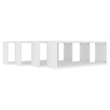 Wall Cube Shelf 4 pcs White 60x15x23 cm Engineered Wood