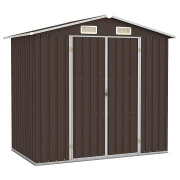 Garden Shed Brown 205x129x183 cm Galvanised Steel