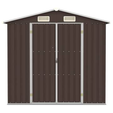 Garden Shed Brown 205x129x183 cm Galvanised Steel