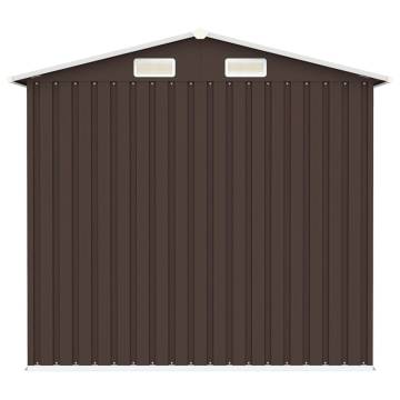 Garden Shed Brown 205x129x183 cm Galvanised Steel