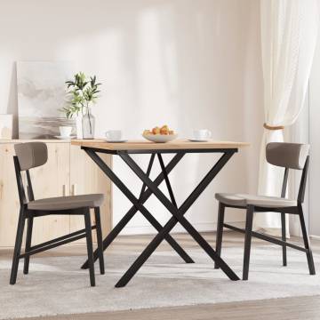 Dining Table X-Frame 80x80x75.5 cm Solid Wood Pine and Cast Iron