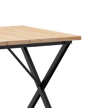 Dining Table X-Frame 80x80x75.5 cm Solid Wood Pine and Cast Iron