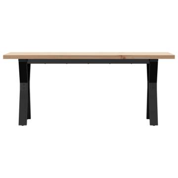 Coffee Table Y-Frame 110x40x45.5 cm Solid Wood Pine and Cast Iron