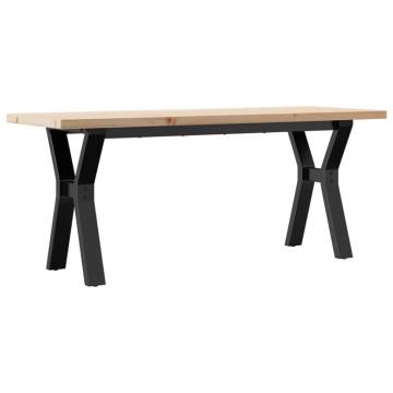 Coffee Table Y-Frame 110x40x45.5 cm Solid Wood Pine and Cast Iron