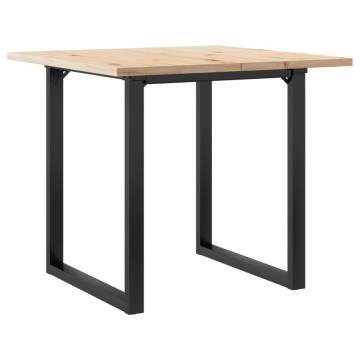 Dining Table O-Frame 90x90x75.5 cm Solid Wood Pine and Cast Iron