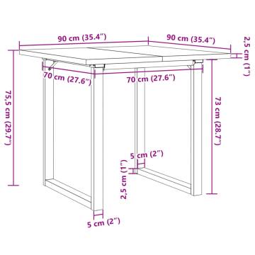 Dining Table O-Frame 90x90x75.5 cm Solid Wood Pine and Cast Iron