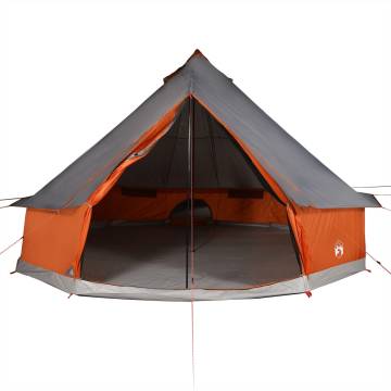 Family Tent Tipi 10-Person Grey and Orange Waterproof