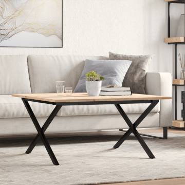 Coffee Table X-Frame 80x80x45 cm Solid Wood Pine and Cast Iron