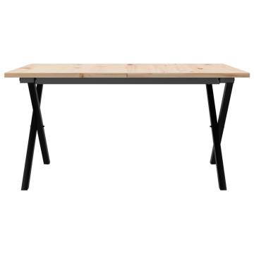 Coffee Table X-Frame 80x80x45 cm Solid Wood Pine and Cast Iron