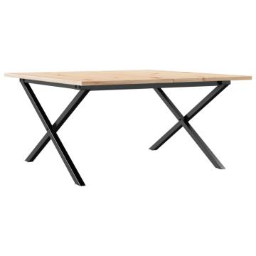 Coffee Table X-Frame 80x80x45 cm Solid Wood Pine and Cast Iron