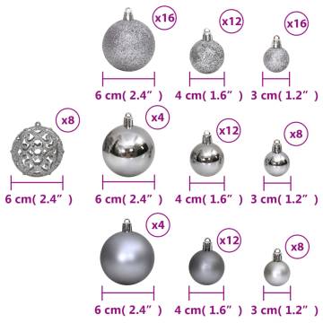 Christmas Baubles 100 pcs Grey 3 / 4 / 6 cm