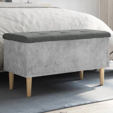 Storage Bench Concrete Grey 82x42x46 cm Engineered Wood