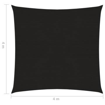 Sunshade Sail 160 g/m² Black 4x4 m HDPE