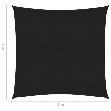 Sunshade Sail 160 g/m² Black 3x3 m HDPE