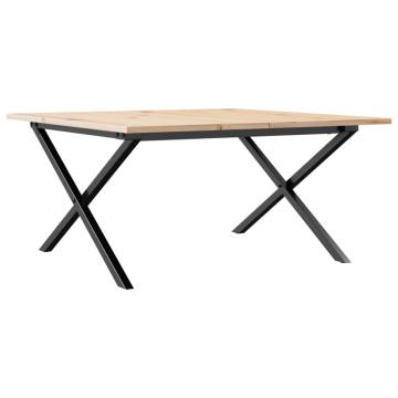 Coffee Table X-Frame 90x90x45 cm Solid Wood Pine and Cast Iron