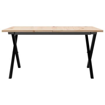 Coffee Table X-Frame 90x90x45 cm Solid Wood Pine and Cast Iron