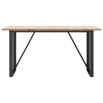 Dining Table O-Frame 140x80x75.5 cm Solid Wood Pine and Cast Iron