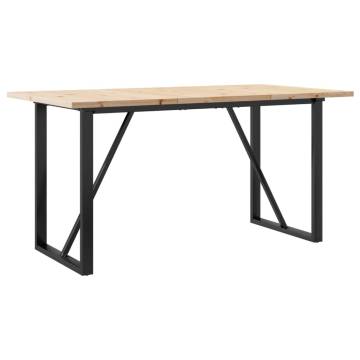 Dining Table O-Frame 140x80x75.5 cm Solid Wood Pine and Cast Iron