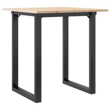 Dining Table O-Frame 60x60x75 cm Solid Wood Pine and Cast Iron