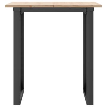 Dining Table O-Frame 60x60x75 cm Solid Wood Pine and Cast Iron