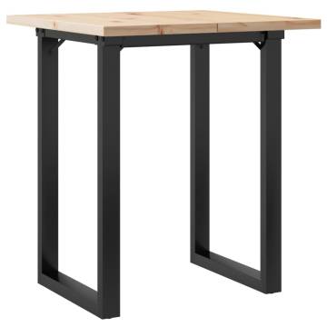 Dining Table O-Frame 70x70x75.5 cm Solid Wood Pine and Cast Iron