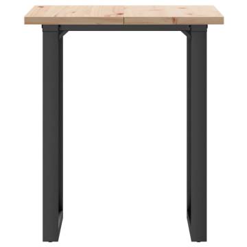 Dining Table O-Frame 70x70x75.5 cm Solid Wood Pine and Cast Iron