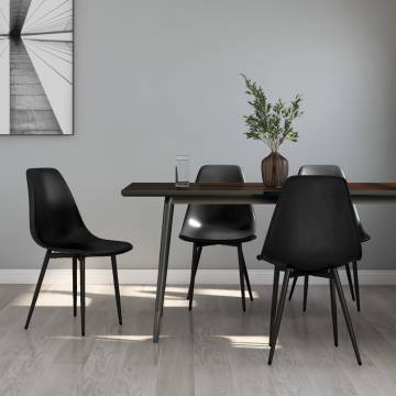 Dining Chairs 4 pcs Black PP