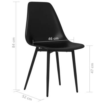 Dining Chairs 4 pcs Black PP