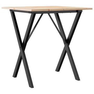 Dining Table X-Frame 70x70x75 cm Solid Wood Pine and Cast Iron