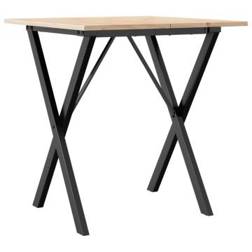 Dining Table X-Frame 70x70x75 cm Solid Wood Pine and Cast Iron