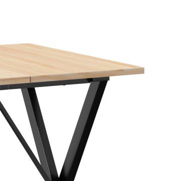 Dining Table X-Frame 70x70x75 cm Solid Wood Pine and Cast Iron