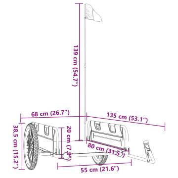 Bike Trailer Grey Oxford Fabric and Iron