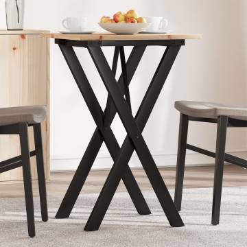 Dining Table X-Frame 50x50x75 cm Solid Wood Pine and Cast Iron