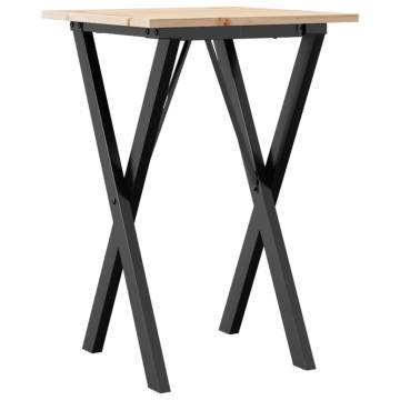 Dining Table X-Frame 50x50x75 cm Solid Wood Pine and Cast Iron