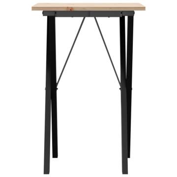 Dining Table X-Frame 50x50x75 cm Solid Wood Pine and Cast Iron