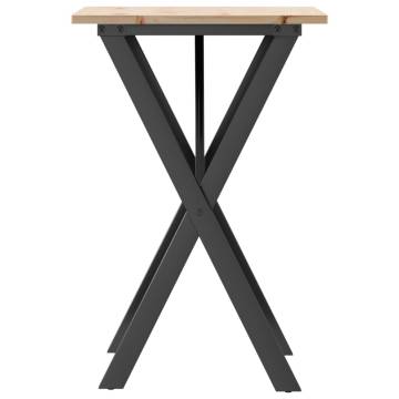 Dining Table X-Frame 50x50x75 cm Solid Wood Pine and Cast Iron