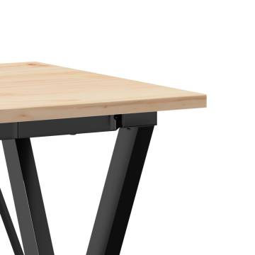 Dining Table X-Frame 50x50x75 cm Solid Wood Pine and Cast Iron