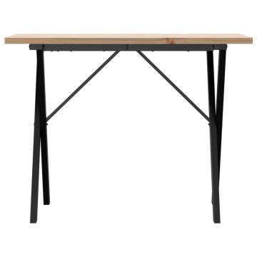 Dining Table X-Frame 100x50x75.5 cm Solid Wood Pine and Cast Iron