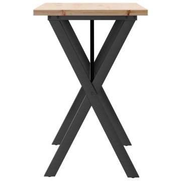 Dining Table X-Frame 100x50x75.5 cm Solid Wood Pine and Cast Iron