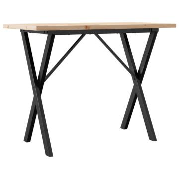 Dining Table X-Frame 100x50x75.5 cm Solid Wood Pine and Cast Iron