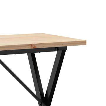 Dining Table X-Frame 100x50x75.5 cm Solid Wood Pine and Cast Iron