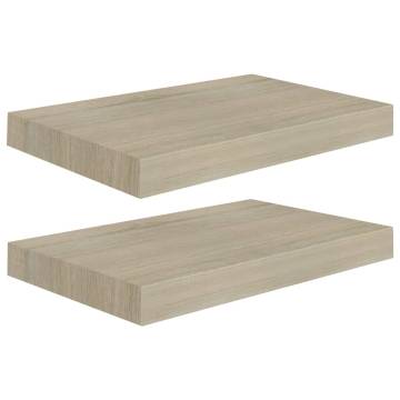 Floating Wall Shelves 2 pcs Oak 40x23x3.8 cm MDF