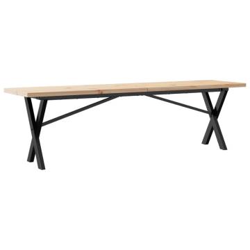 Coffee Table X-Frame 160x40x45.5 cm Solid Wood Pine and Cast Iron