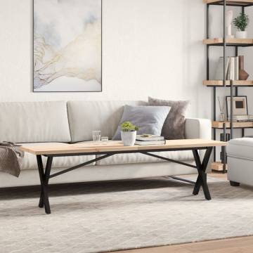 Coffee Table X-Frame 160x40x45.5 cm Solid Wood Pine and Cast Iron