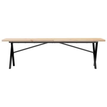 Coffee Table X-Frame 160x40x45.5 cm Solid Wood Pine and Cast Iron