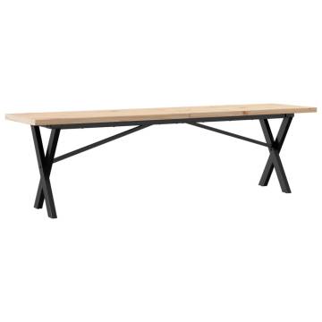 Coffee Table X-Frame 160x40x45.5 cm Solid Wood Pine and Cast Iron