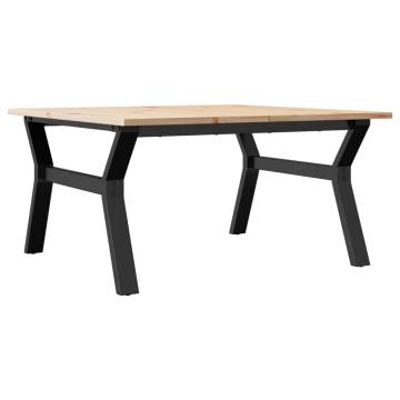 Coffee Table Y-Frame 90x90x45 cm Solid Wood Pine and Cast Iron