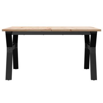 Coffee Table Y-Frame 90x90x45 cm Solid Wood Pine and Cast Iron