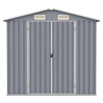 Garden Shed Grey 205x129x183 cm Galvanised Steel